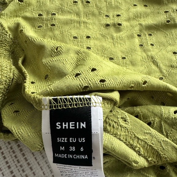 NWOT Green Y2K Solid Eyelet Embroidery Backless Crop top bikini cover up - Picture 5 of 5